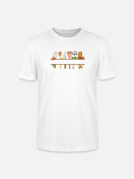 Personalisiertes Aquarell-Küchengeschenk - Stanley/Stella Unisex Bio-T-Shirt CRAFTER - Weiß