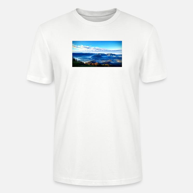 Morgennebel Berglandschaft - Stanley/Stella Unisex Bio-T-Shirt CRAFTER - Weiß