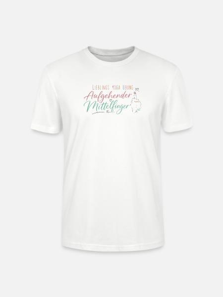 Yoga Mittelfinger Humor - Stanley/Stella Unisex Bio-T-Shirt CRAFTER - Weiß