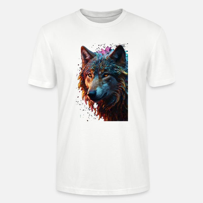 Wolf Wolfskopf Raubtier Geschenk - Stanley/Stella Unisex Bio-T-Shirt CRAFTER - Weiß