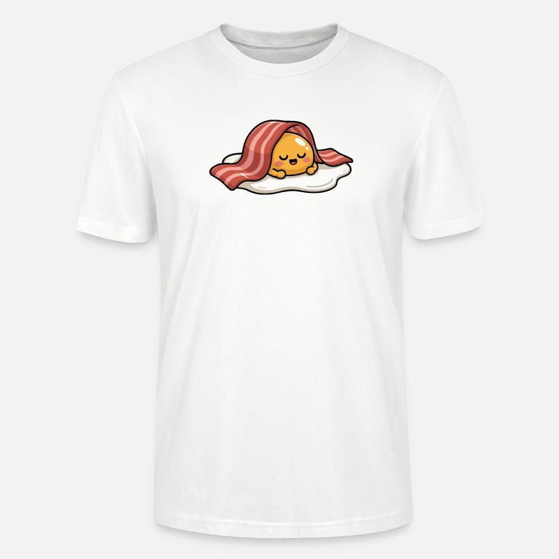 Sleeping Egg with Bacon Cartoon - Stanley/Stella Unisex Bio-T-Shirt CRAFTER - Weiß