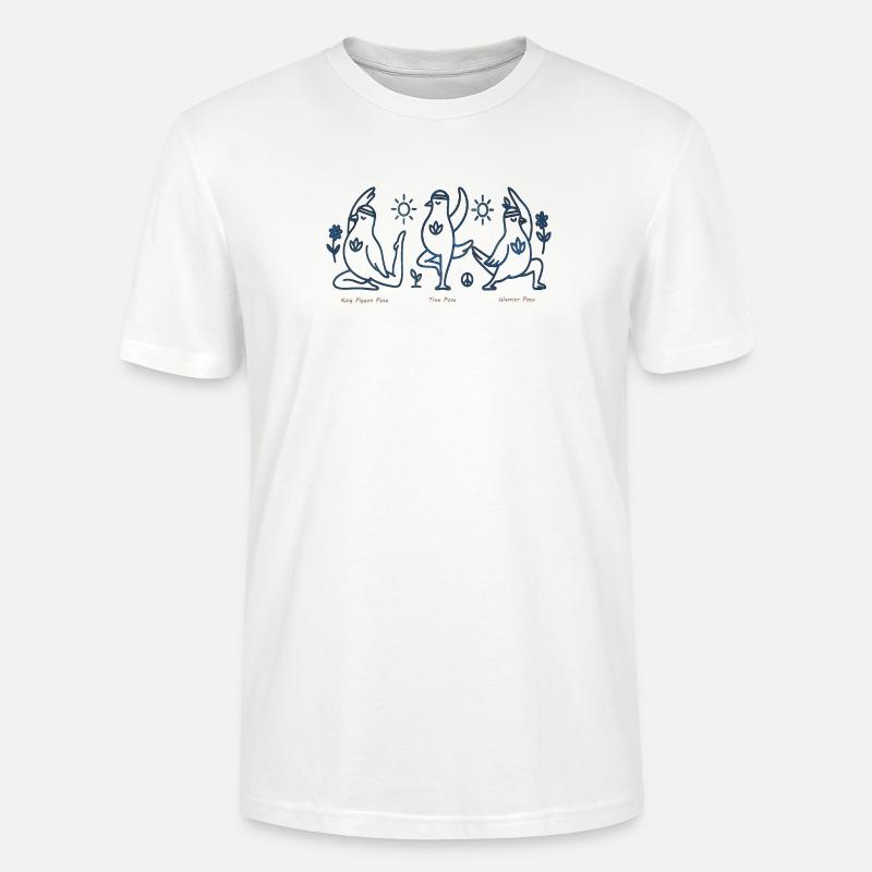 Trois Pingouins en Yoga Boho Peace - T-shirt bio CRAFTER Stanley Stella Unisexe - blanc