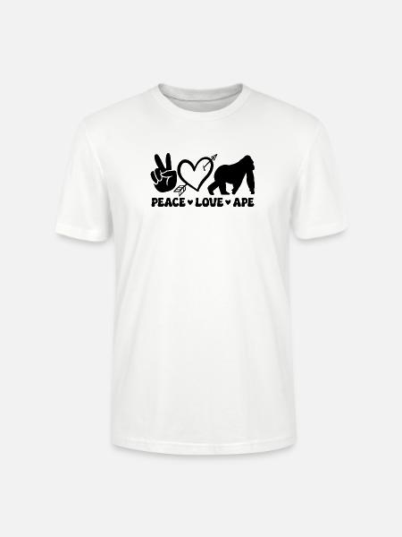 Peace Love Ape - Stanley/Stella Unisex Bio-T-Shirt CRAFTER - Weiß
