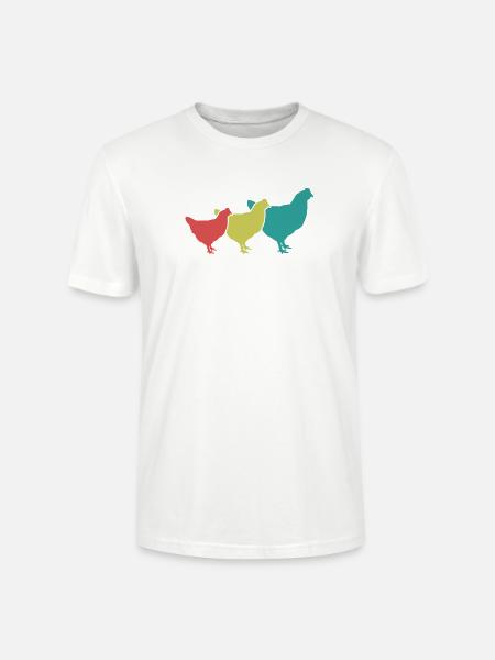 Hühner Trio Retro - Stanley/Stella Unisex Bio-T-Shirt CRAFTER - Weiß