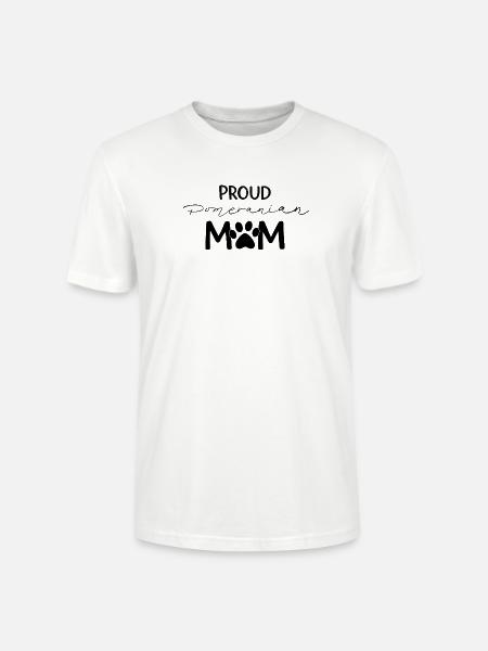 Stolze Pom Mutter, Zwergspitz - Stanley/Stella Unisex Bio-T-Shirt CRAFTER - Weiß