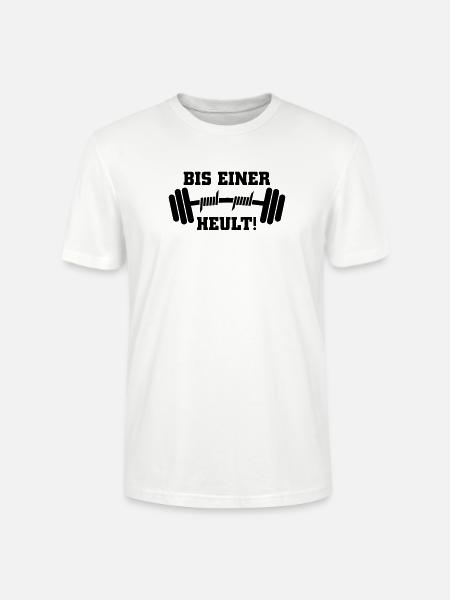 Bis einer heult Hantel - Stanley/Stella Unisex Bio-T-Shirt CRAFTER - Weiß