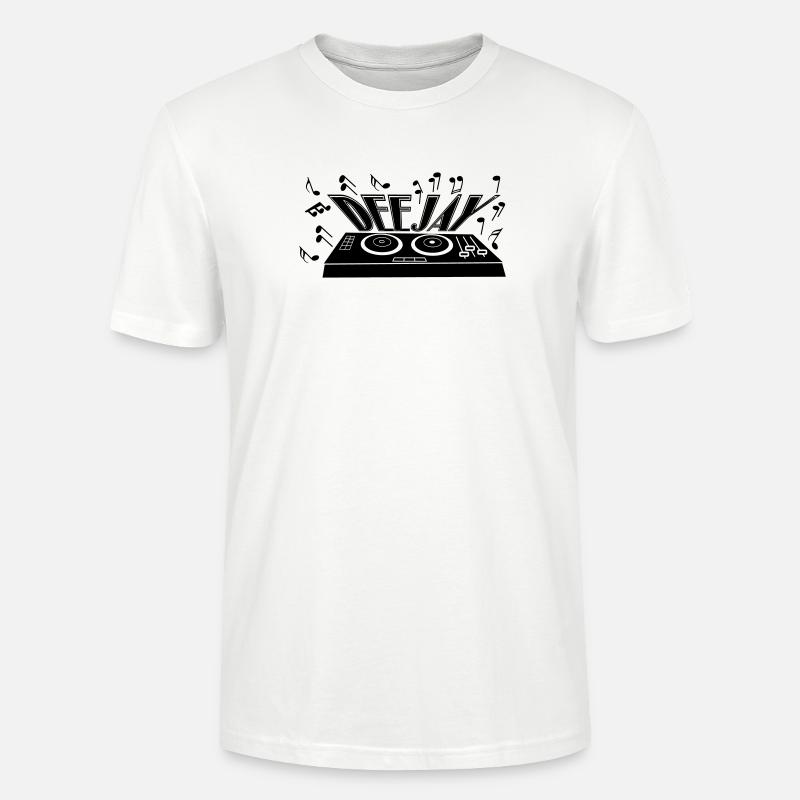 Deejay mit Plattenspieler und Tönen - Stanley/Stella Unisex Bio-T-Shirt CRAFTER - Weiß