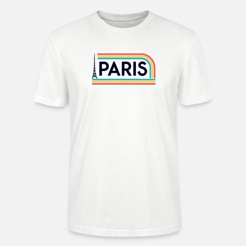 Paris Rainbow Retro - Stanley/Stella Unisex Bio-T-Shirt CRAFTER - Weiß