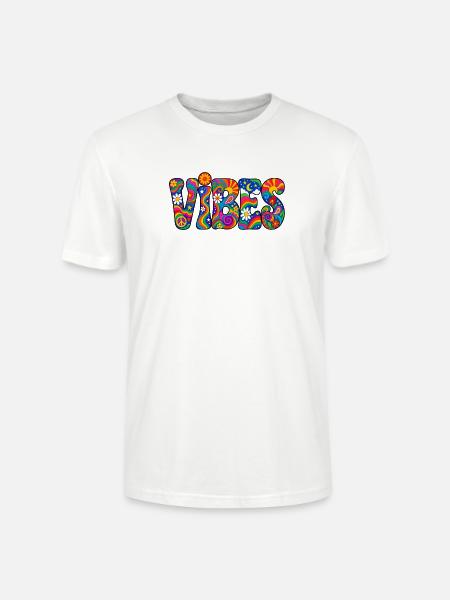 Vibes: Psychedelische Hippie Farbpracht - Stanley/Stella Unisex Bio-T-Shirt CRAFTER - Weiß