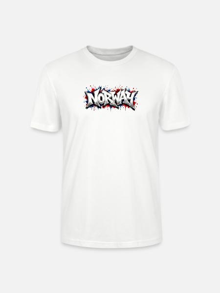 Norway Flag Graffiti - Stanley/Stella Unisex Bio-T-Shirt CRAFTER - Weiß