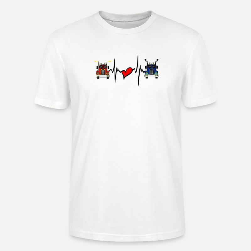 Lkw-Lkw-Herzfrequenz - Stanley/Stella Unisex Bio-T-Shirt CRAFTER - Weiß