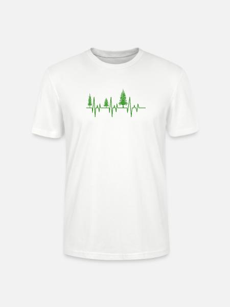 Bäume Herzschlag Wald EKG - Stanley/Stella Unisex Bio-T-Shirt CRAFTER - Weiß