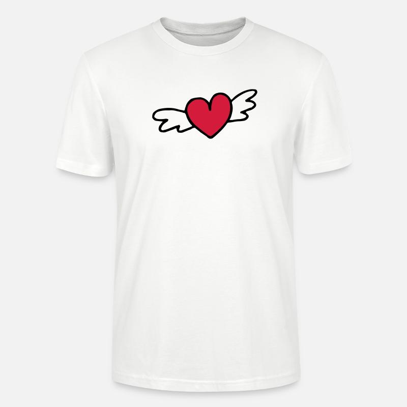 fliegendes Herz Liebe Geschenk - Stanley/Stella Unisex Bio-T-Shirt CRAFTER - Weiß