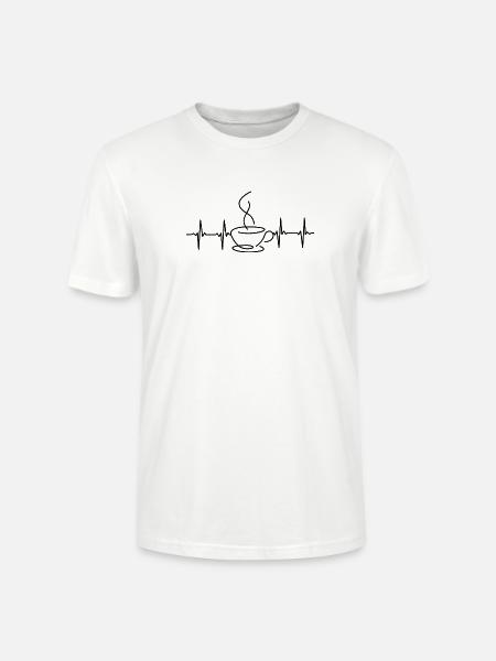 Kaffee EKG Herzschlag Tasse - Stanley/Stella Unisex Bio-T-Shirt CRAFTER - Weiß
