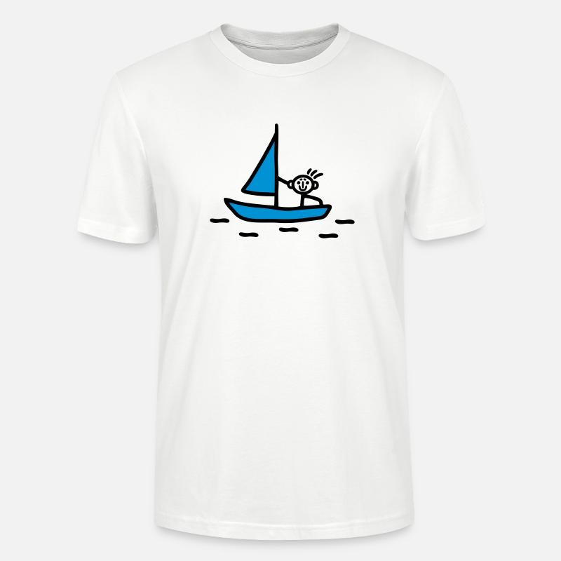 Strichmännchen segeln - V2 - Stanley/Stella Unisex Bio-T-Shirt CRAFTER - Weiß
