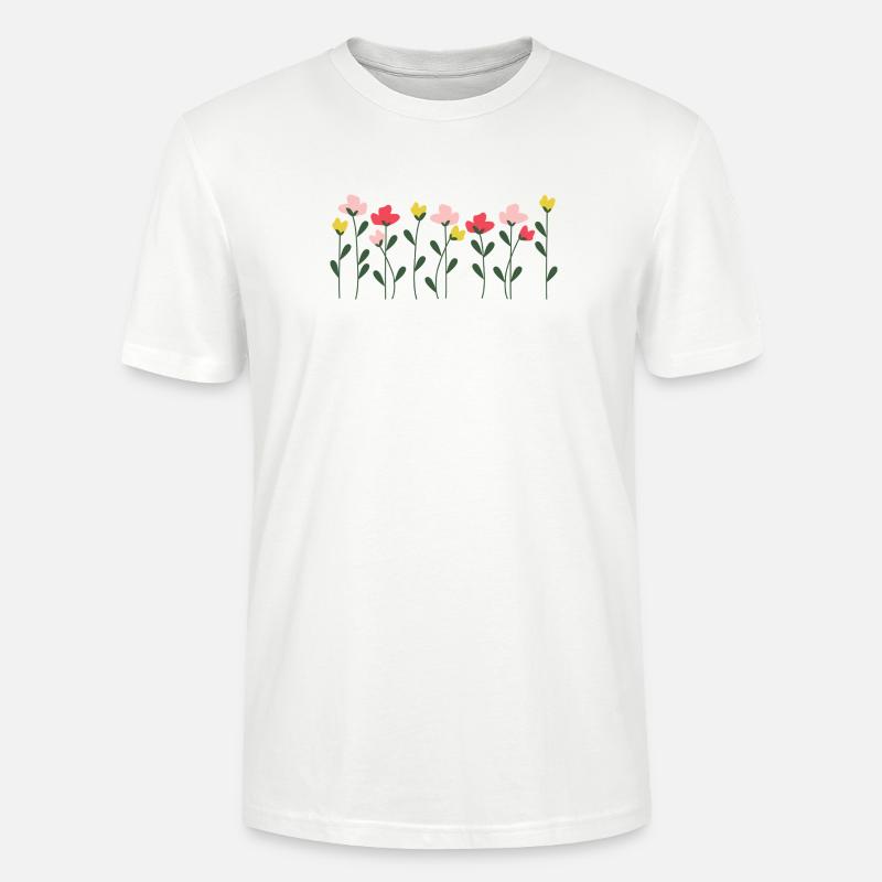 Herzblumen auf minimalem Schwarz - Stanley/Stella Unisex Bio-T-Shirt CRAFTER - Weiß
