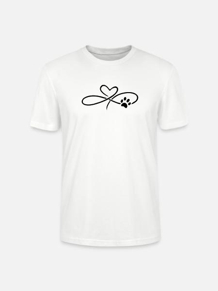 Infinity Heart with Paw Dog Cat - Stanley/Stella CRAFTER Unisex Organic T-Shirt - white