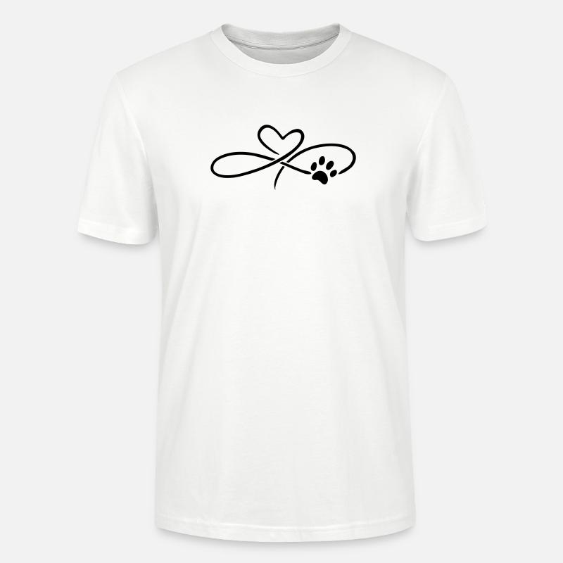 Infinity Herz mit Pfote Hund Katze - Stanley/Stella Unisex Bio-T-Shirt CRAFTER - Weiß