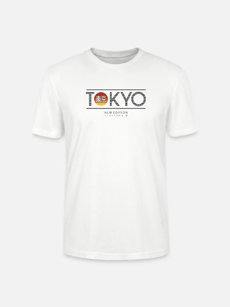 Tokio Neon Sonne Motiv - Stanley/Stella Unisex Bio-T-Shirt CRAFTER - Weiß