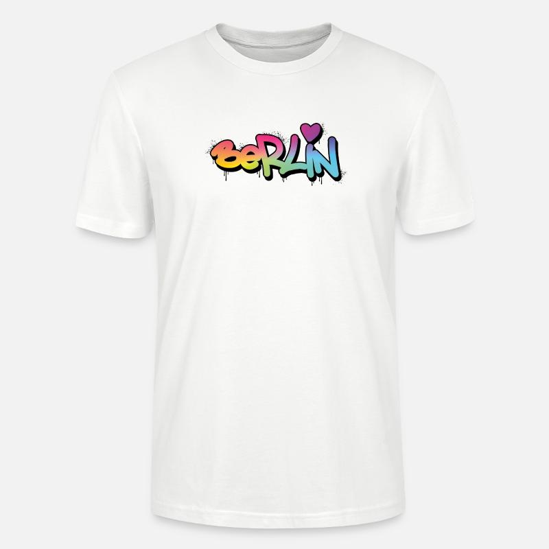 Berlin Graffiti Regenbogen Schrift - Stanley/Stella Unisex Bio-T-Shirt CRAFTER - Weiß