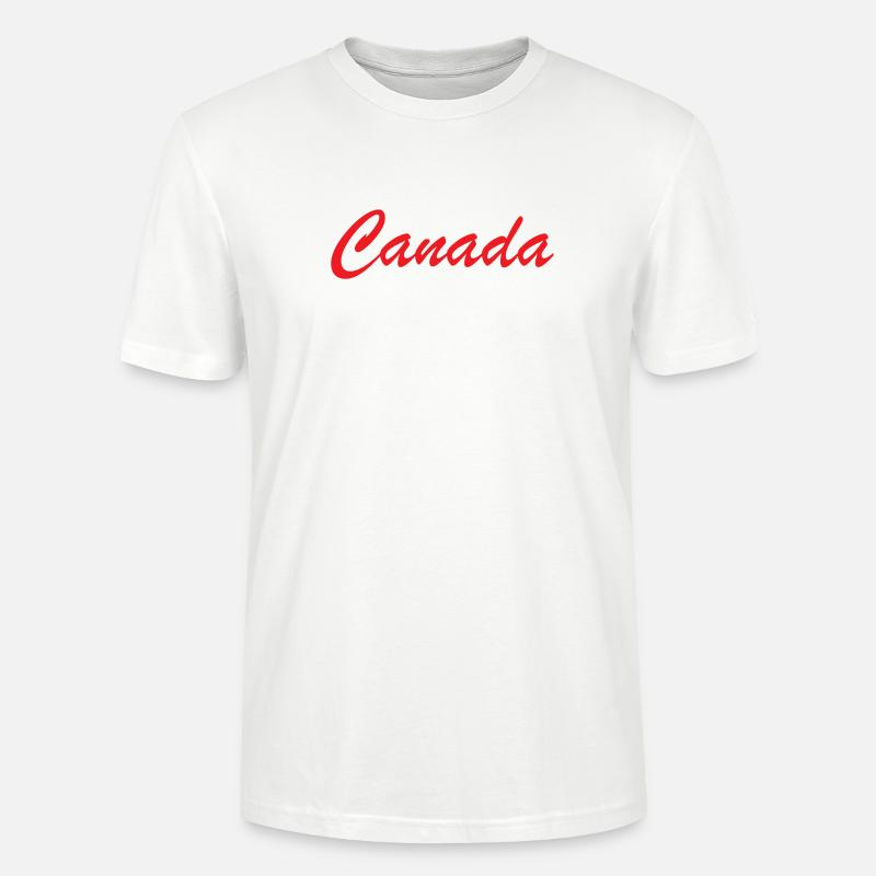Lettrage Canada Script Rouge - T-shirt bio CRAFTER Stanley Stella Unisexe - blanc