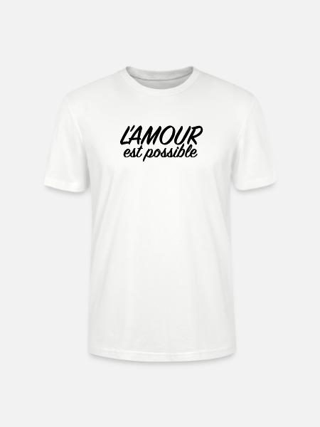 L'amour est possible - Citation Amour - T-shirt bio CRAFTER Stanley Stella Unisexe - blanc