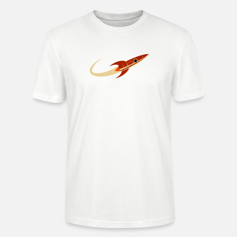 Fusée spatiale rouge - T-shirt bio CRAFTER Stanley Stella Unisexe - blanc