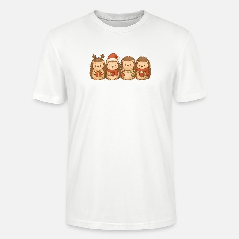 Igel Kinder Jungen Mädchen Weihnachtsigel - Stanley/Stella Unisex Bio-T-Shirt CRAFTER - Weiß