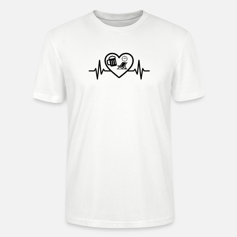 Herz Bier Rente Humor - Stanley/Stella Unisex Bio-T-Shirt CRAFTER - Weiß