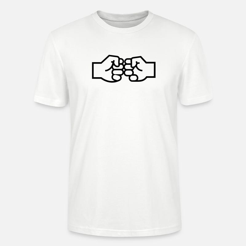 Faust Check Fistbump Hände Outline - Stanley/Stella Unisex Bio-T-Shirt CRAFTER - Weiß