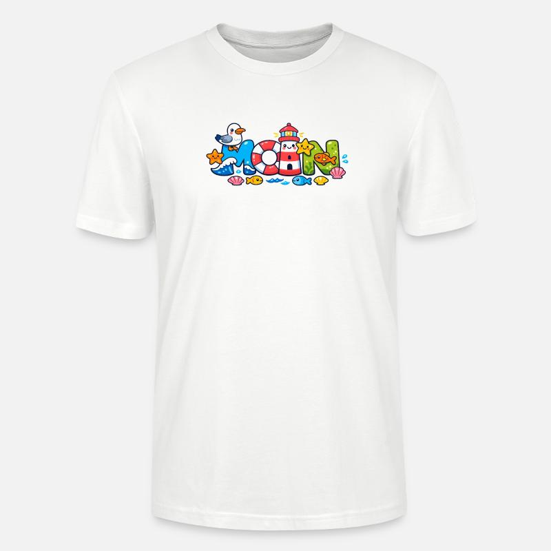 MOIN Möwe Leuchtturm Maritim Bunt - Stanley/Stella Unisex Bio-T-Shirt CRAFTER - Weiß