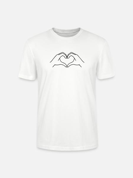Heart Hands Line Art | K-Pop Love - Stanley/Stella CRAFTER Unisex Organic T-Shirt - white