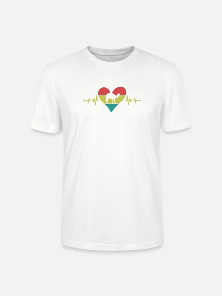 Kamel Herzschlag Herz Retro - Stanley/Stella Unisex Bio-T-Shirt CRAFTER - Weiß