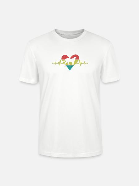Gepard Herz Retro Style - Stanley/Stella Unisex Bio-T-Shirt CRAFTER - Weiß