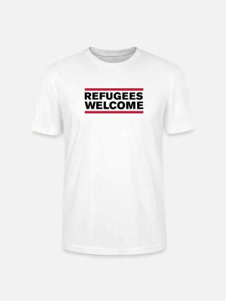politik refugees welcome - Stanley/Stella Unisex Bio-T-Shirt CRAFTER - Weiß