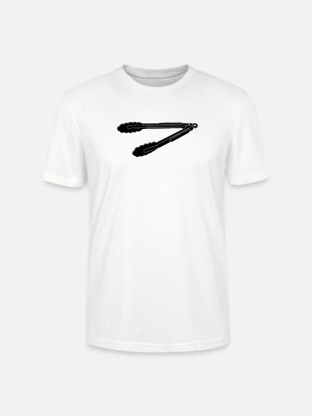 BBQ Grill Tongs Silhouette - Stanley/Stella Unisex Bio-T-Shirt CRAFTER - Weiß
