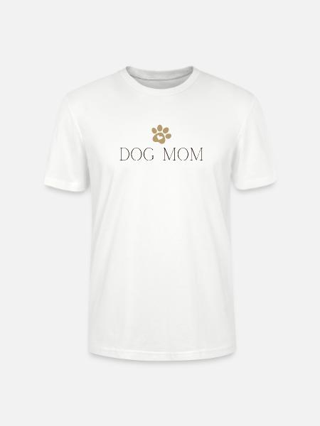 Dog Mom - Hundemama mit Herz, Geschenk Hundebesitz - Stanley/Stella Unisex Bio-T-Shirt CRAFTER - Weiß