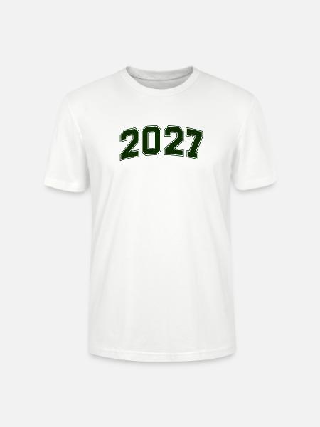 2027 Grüne Outline-Zahlen - Stanley/Stella Unisex Bio-T-Shirt CRAFTER - Weiß