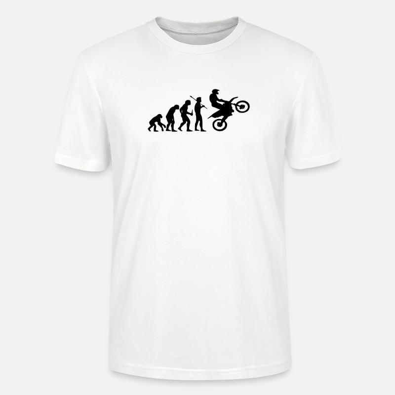 Evolution Monkey au Motocross - T-shirt bio CRAFTER Stanley Stella Unisexe - blanc