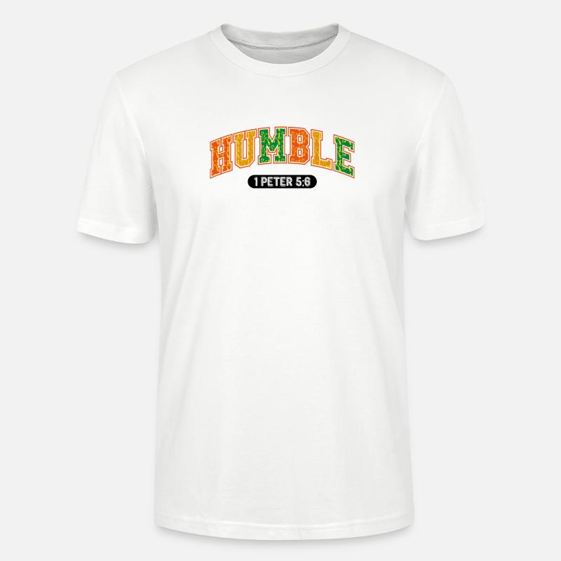 Die Botschaft der Demut 1Petrus 5,6 - Stanley/Stella Unisex Bio-T-Shirt CRAFTER - Weiß
