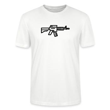 fusil - T-shirt bio CRAFTER Stanley Stella Unisexe - blanc - Devant - Alina (178cm) & Michal (187cm)