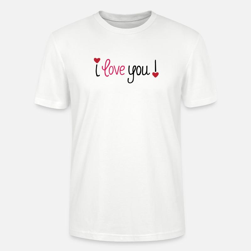 Saint-Valentin Je t’aime Cœurs - T-shirt bio CRAFTER Stanley Stella Unisexe - blanc