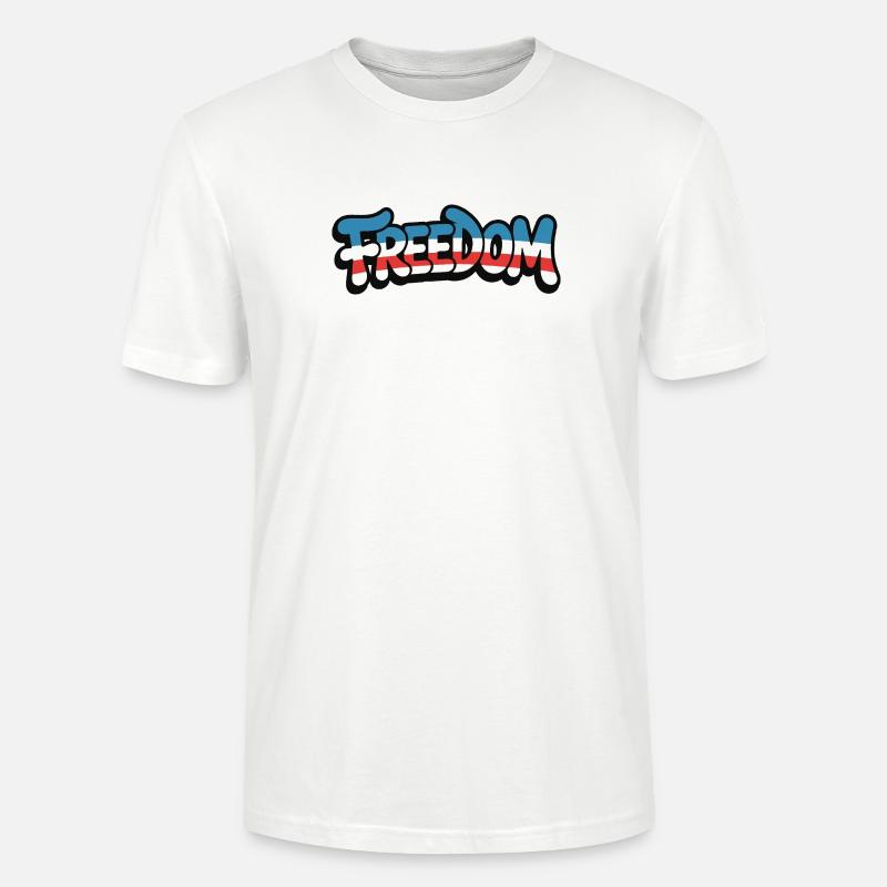 Freedom Typografie Statement Design - Stanley/Stella Unisex Bio-T-Shirt CRAFTER - Weiß