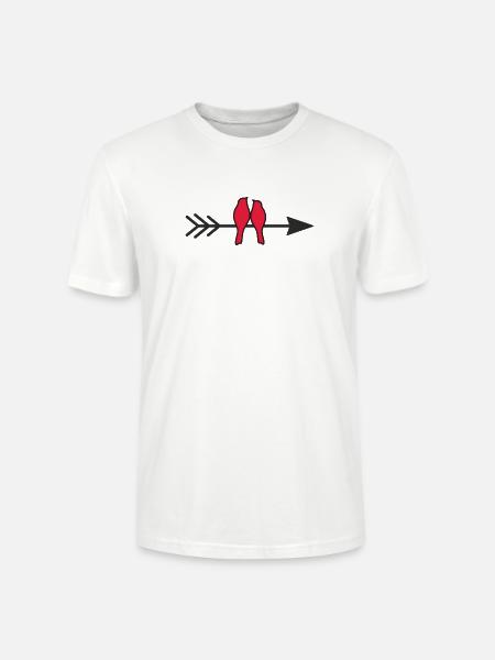 verliebte Vögel - Stanley/Stella Unisex Bio-T-Shirt CRAFTER - Weiß
