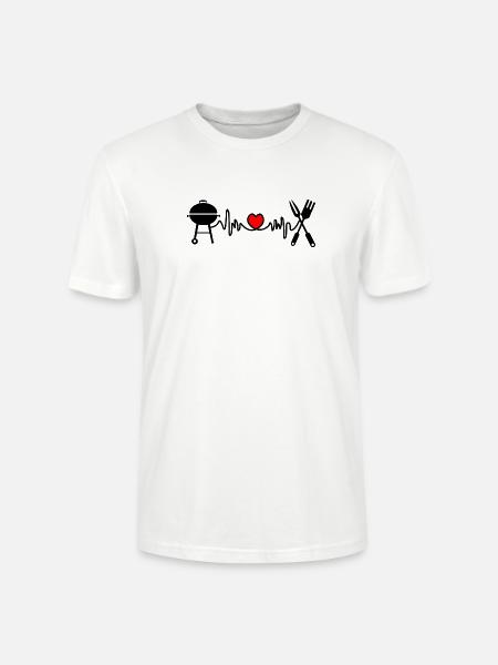 Herzfrequenz für BBQ-Küche - Stanley/Stella Unisex Bio-T-Shirt CRAFTER - Weiß