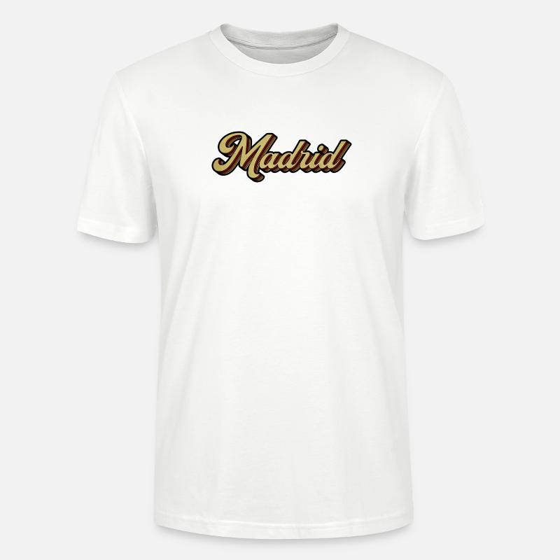 Madrid Retro Striped Script - Stanley/Stella CRAFTER Unisex Organic T-Shirt - white