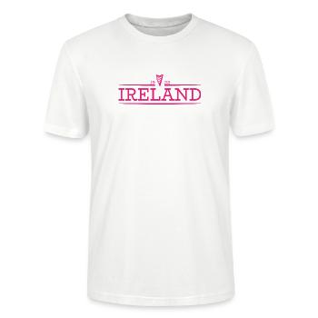 Irlande - Irlande - Irlandais - Irlandais - Harpe - T-shirt bio CRAFTER Stanley Stella Unisexe - blanc - Devant - Alina (178cm) & Michal (187cm)