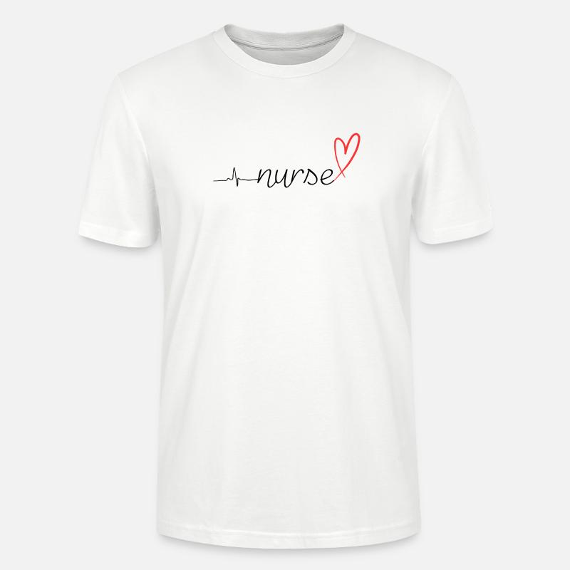 Nurse Heartbeat EKG Stethoscope Script Design - Stanley/Stella Unisex Bio-T-Shirt CRAFTER - Weiß