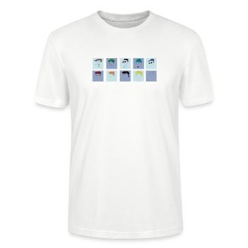 Sammlung von selbstgefälligen Männern - Stanley/Stella Unisex Bio-T-Shirt CRAFTER - Weiß - Vorne - Alina (178cm) & Michal (187cm)