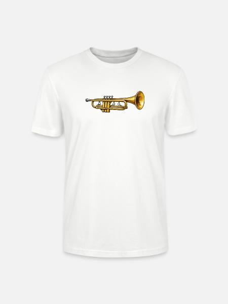 Gyllen trompet jazz-flair - Stanley/Stella CRAFTER unisex økologisk T-skjorte - hvit